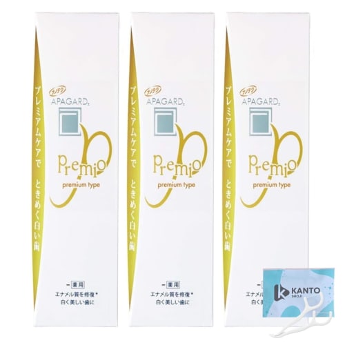 Apagard Premio (53g x 3-pack) Whitening Toothpaste with 2 Dental Flossers