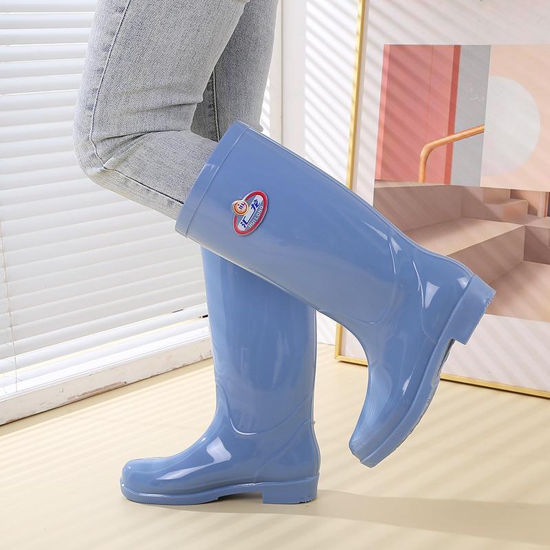 New high tube rain shoes thickened fashion women's wear waterproof shoes rain boots summer non-slip work wear-resistant water boots