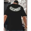 Cucumber Men's T-shirts classic versatile round neck back printed T-shirt shirt, suitable for basketball, a must-have Men's summer outfit in the gym