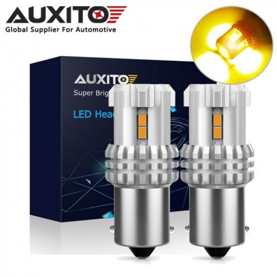 1156 7506 3497 LED Rear Turn Signal Blinker Light Bulbs Kit Amber 2200K A