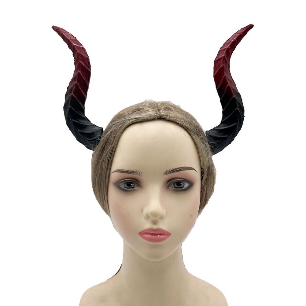 Horn Hairband Devil Horn Headband Black Cosplay Hair Hoop Set for Halloween Dress Up Imitation Bull Horns Beauty