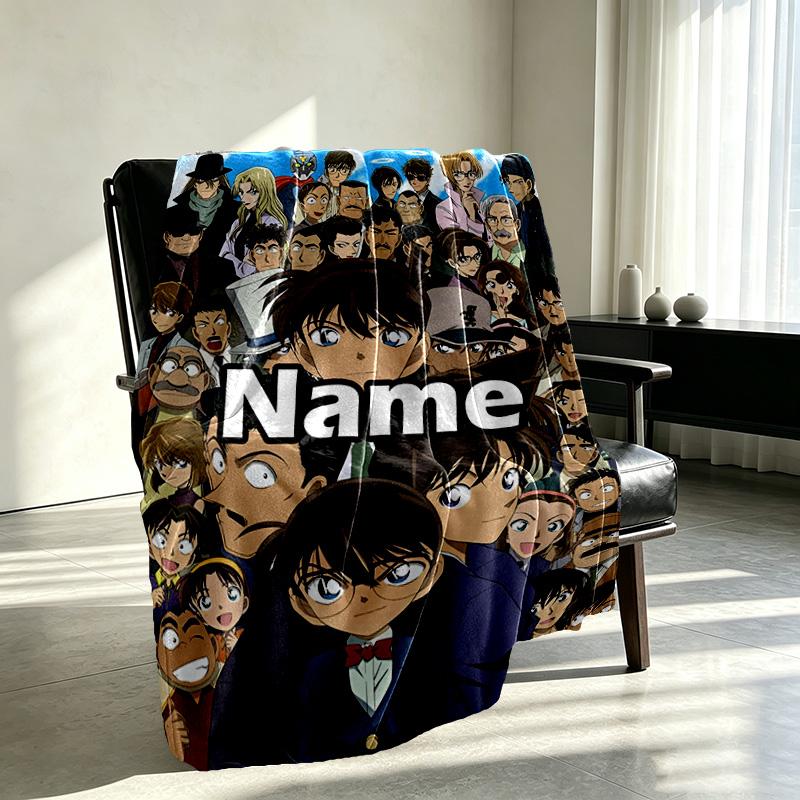 Manta Personalizada con Nombre y Estampado de Anime, Decoración del Hogar, Dormitorio, Sofá, Acampada, Sillón, Regalos para Cumpleaños Navidad