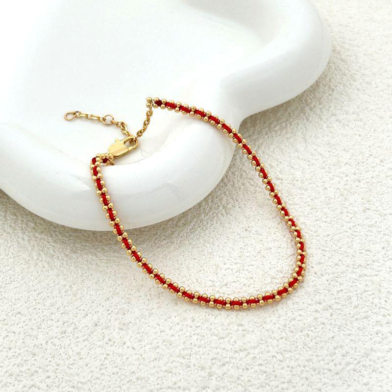 Retro Court Style Niche Design Red Rope Bracelet Female Tide