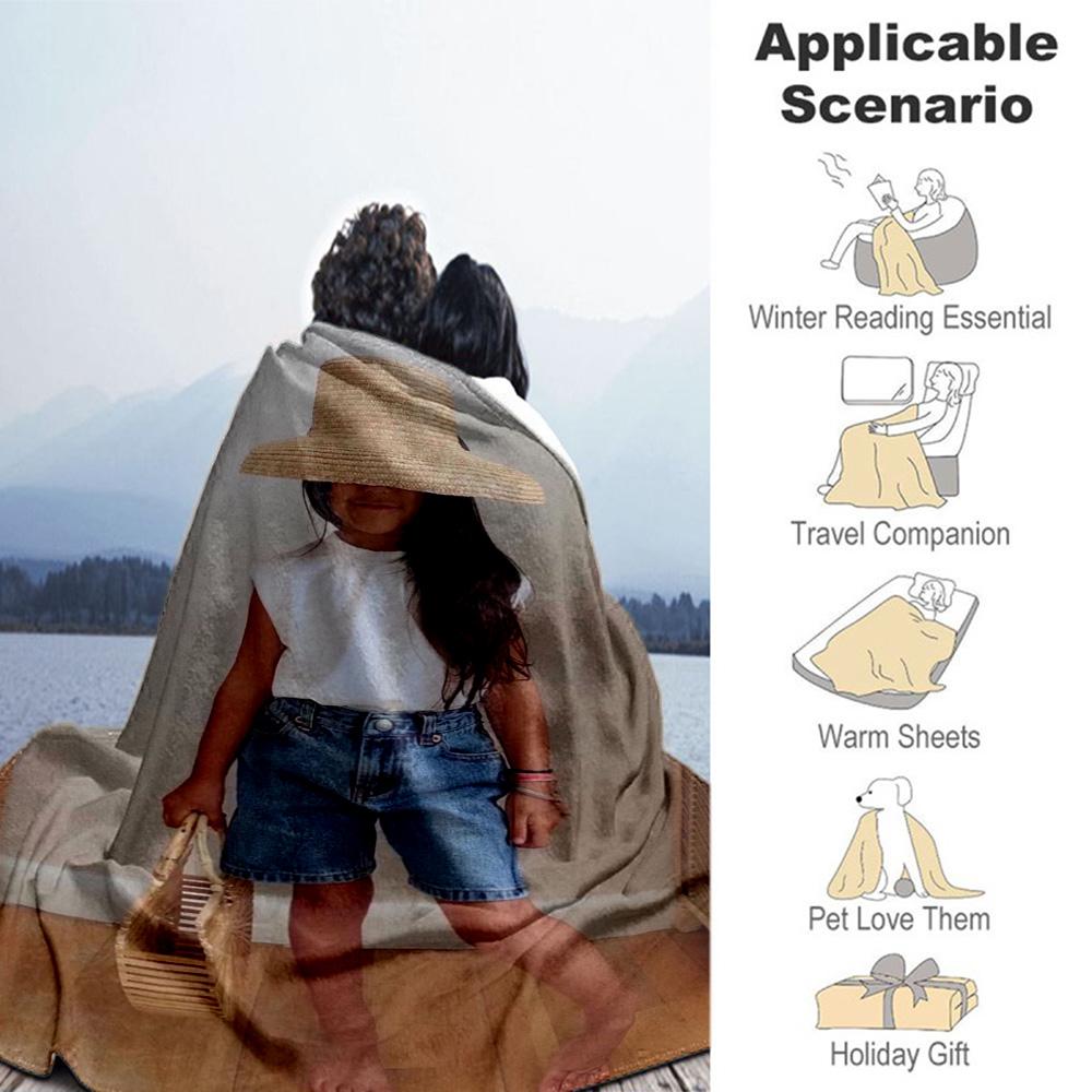 Customize Photos Personalized picture Blanket Cozy Customizable Blanket Soft & Cozy Perfect for Seaside Office Livingroom Office Chair All-Season Use