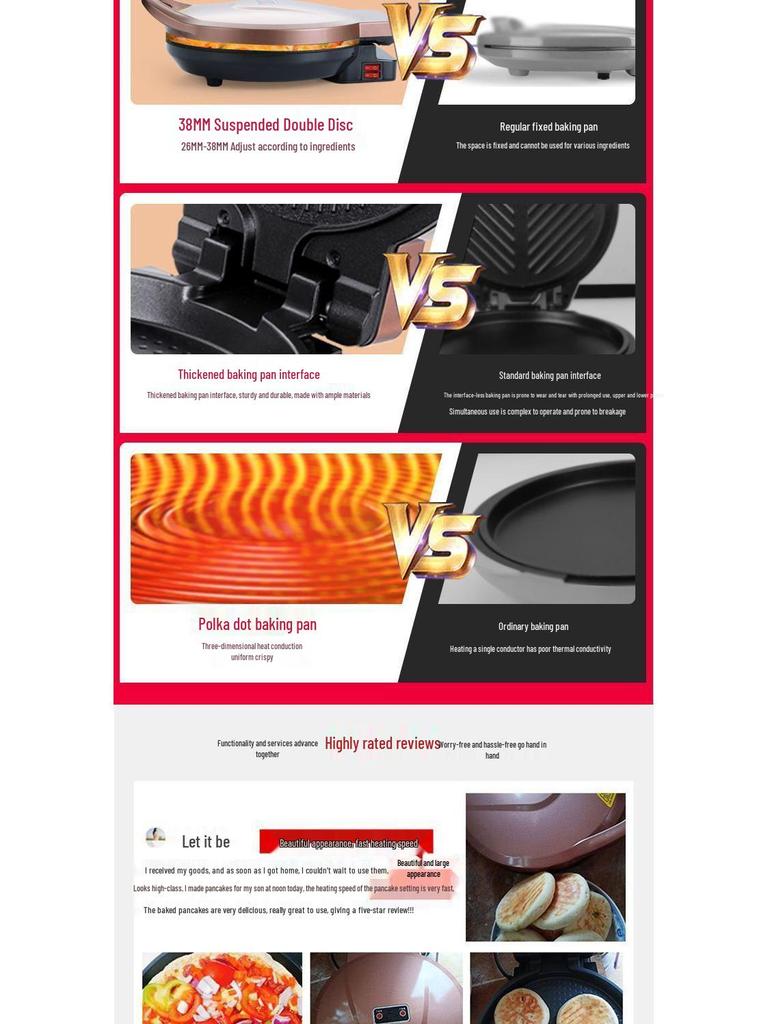 Home Electric Griddle: Deepened Pancake & Crepe Maker with Double-Sided Heating