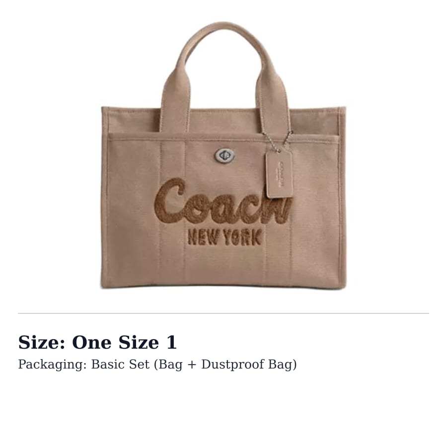 COACH Cargo Canvas With Satin Tote Bag, Shopping Bag, Handbag Large Women's Brown CP158-LHVRA