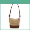Handmade Straw Crossbody Bag With Open Pocket For Casual Fashion