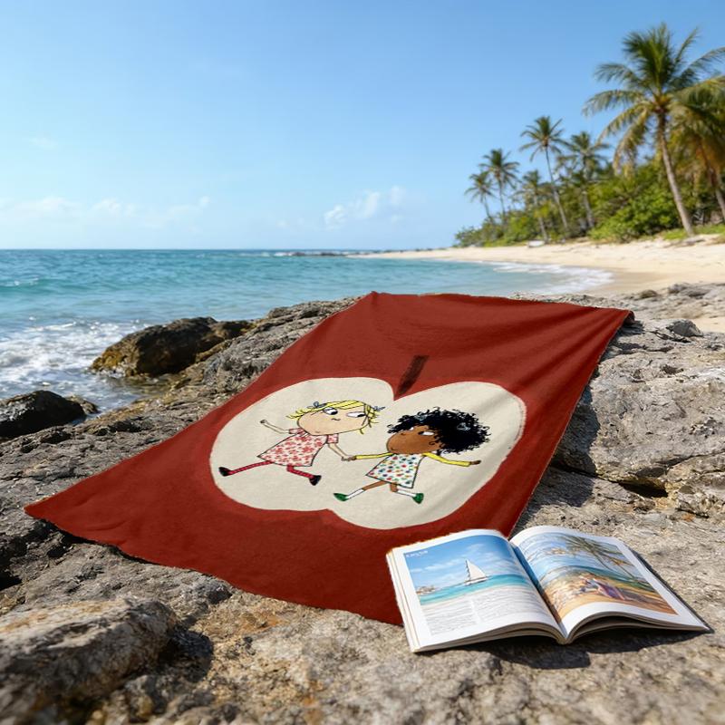 Serviette de plage ultra-douce sur le thème de Charlie et Lola, Idéale pour la piscine - le camping, la plongée - Essentiel de voyage parfait, Serviette de plage vibrante.