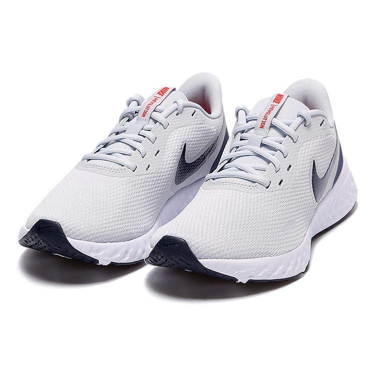 Nike Revolution 5 Running Shoes Grey Blue Red White Men BQ3204-018