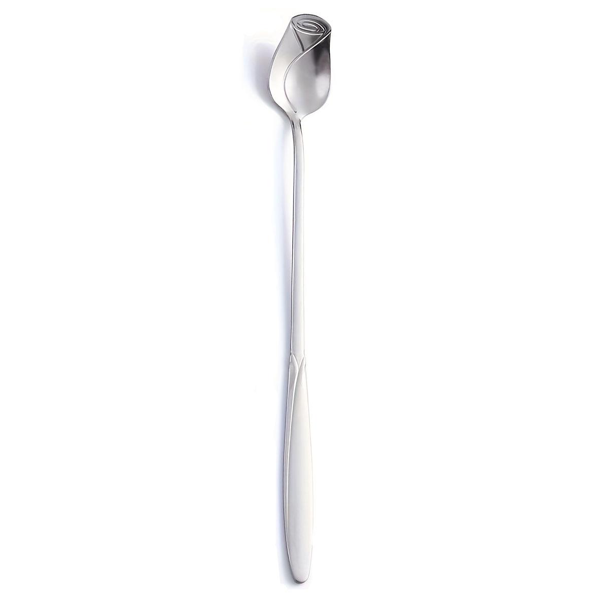 Stainless Steel Rose Design Coffee, Tea, and Dessert Stirring Spoon