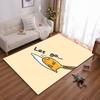Cute Cartoon Egg Character Carpet with "Let Go" Text, Beige Style. Suitable for Use As an Anti-slip for Living Room Bedroom Sofas
