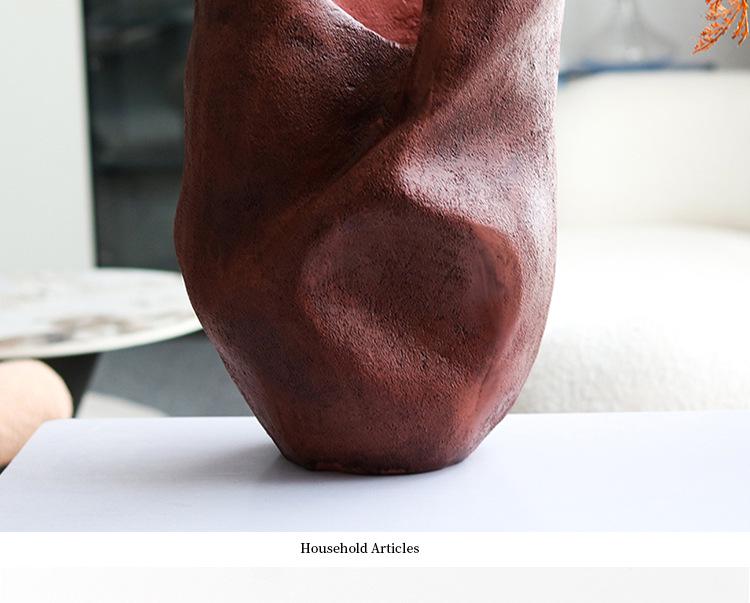 Wabi-Sabi Geometrische Große Harzvase für Esstisch Blumenarrangements
