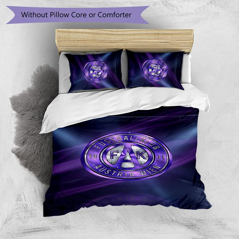 Austria Wien FC Printed 3PCS Bedding Set Breathable Duvet Cover with Pillowcases Decorative Bed Linen for Bedroom Home