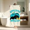 Cartoon Cute Black Puppy Fruit Towel Microfiber soft Beach Towel for Travel Fitness Sauna Bathing Camping