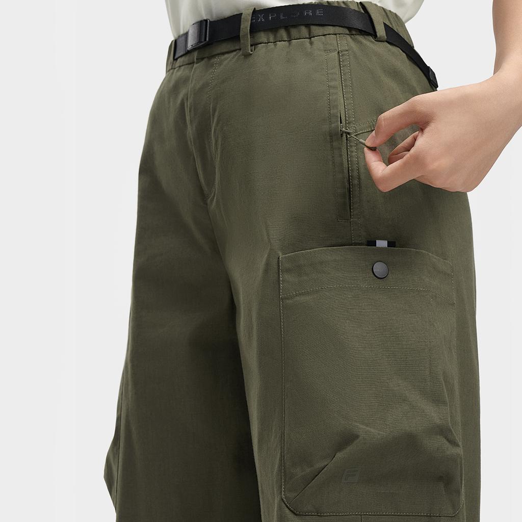 FILA Explore Fashionable Personality Trendy Minimalist Sports Casual Outdoor Versatile Comfortable Loose Woven Cargo Pants Women bottoms A11W617808FDG
