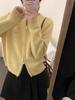 New Autumn European Style Women's 100% Pure Wool Zipper Cardigan - Retro Short Knit Sweater Coat