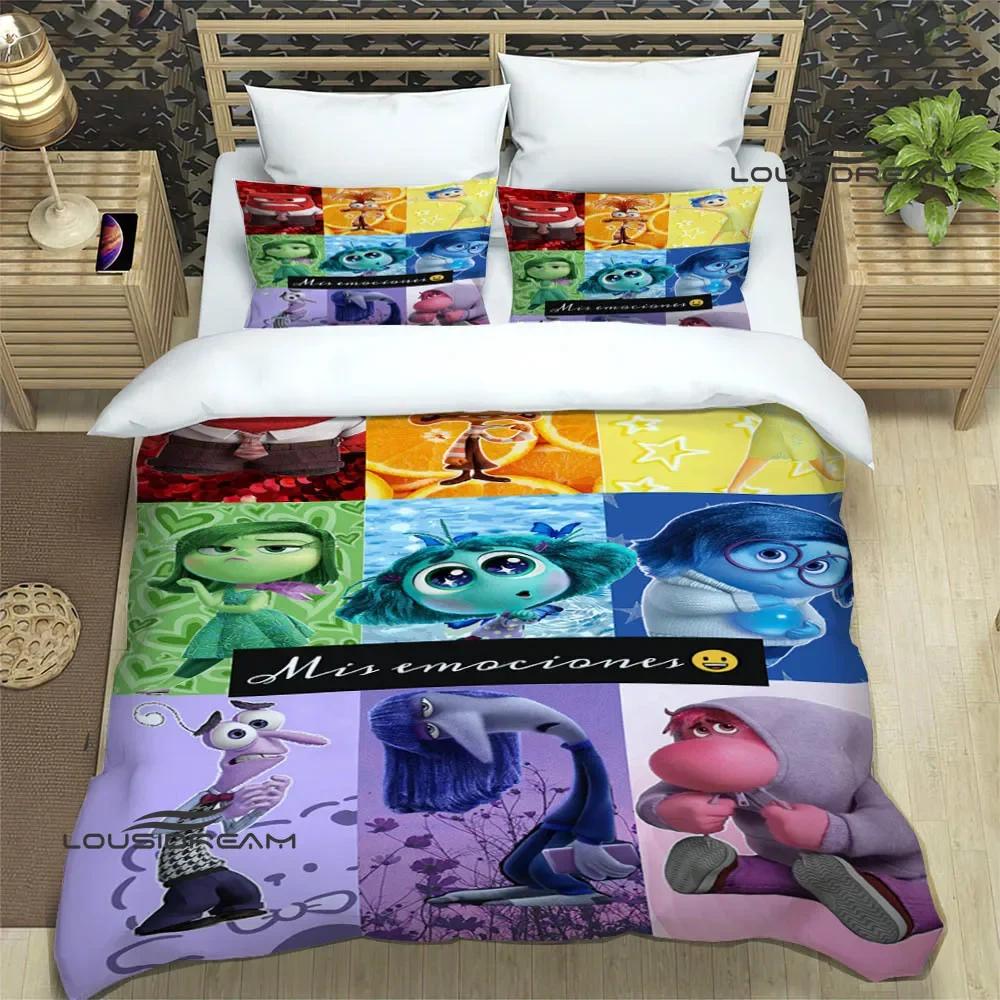 Cartoon Print Inside Out Bedding Sets Pillowcase Children Duvet Cover Bed Comforter Set Bedding Set Luxury Birthday Gift