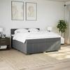 Box Spring Bed with Mattress Dark Gray 200x200 Cm Fabric