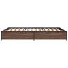 Bed Frame Brown Oak Effect 120 X 190 Cm Engineered Wood & Metal