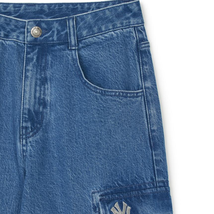 New MLB New York Yankees Denim Basic Small Logo New York Yankees Denim Pants Jeans Women's Indigo 3FDPB0144-50INS