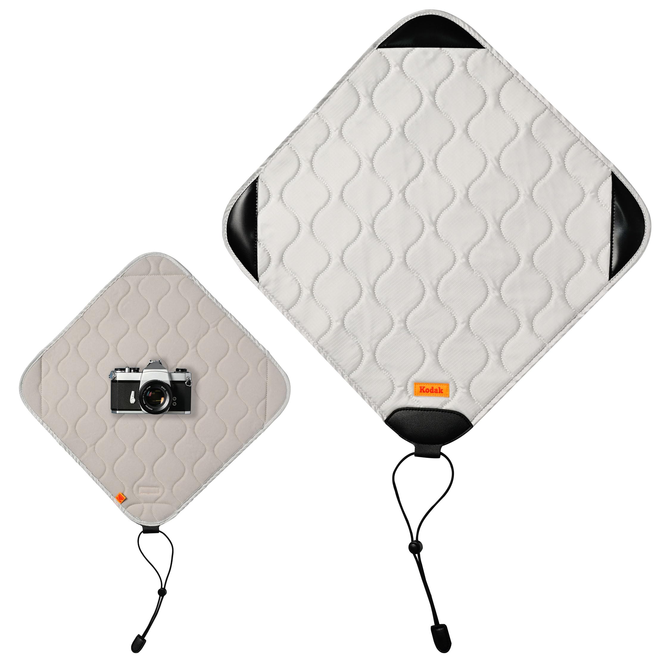 

[One item] KODAK Camera Wrap Size L 38.5x38.5cm - Waterproof, waterproof, dustproof protective cloth for SLR cameras and tele lenses (light gray)