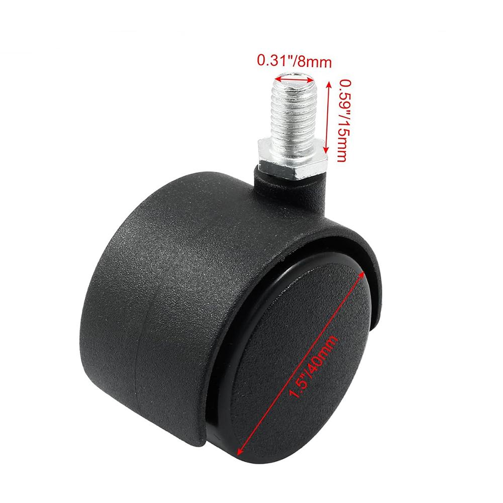 Perfect For Home Use Swivel Caster Wheels Flexible Nylon Caster Wheels Height 2.56 65mm Perfect For Furniture Rustproof Material