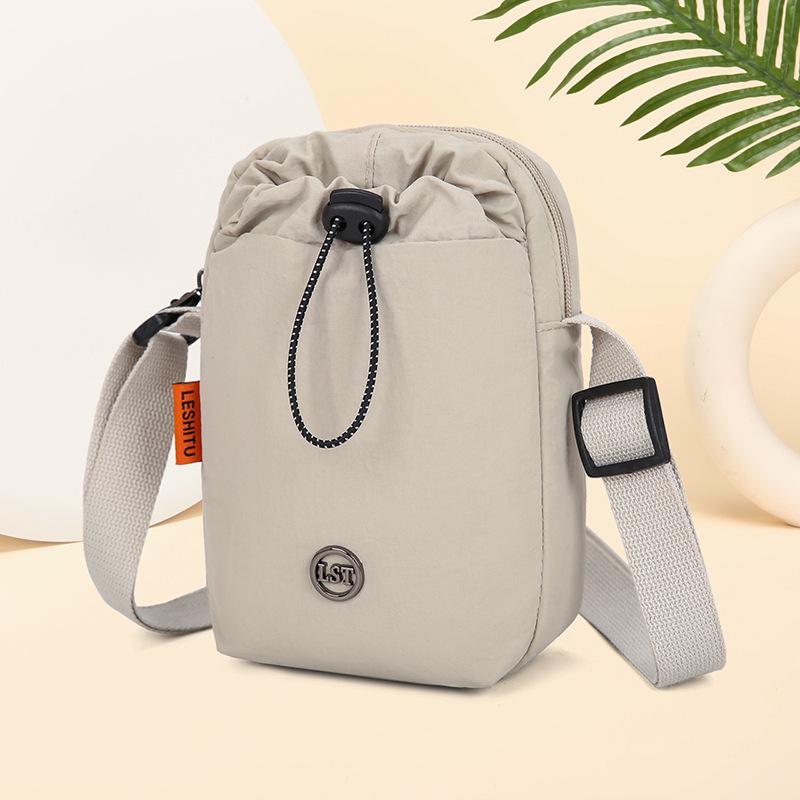 Cross-border Multifunctional Messenger & Phone Bag - Casual Shoulder Bag with Water Bottle & Drawstring Cup Holder, Ideal for Sports & Fitness