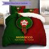 Logo squadra nazionale Marocco Modello Biancheria da letto Decorazione Casa Regalo di Compleanno (1 * copripiumino + 2 * federa, senza nucleo),merchandising per fan.