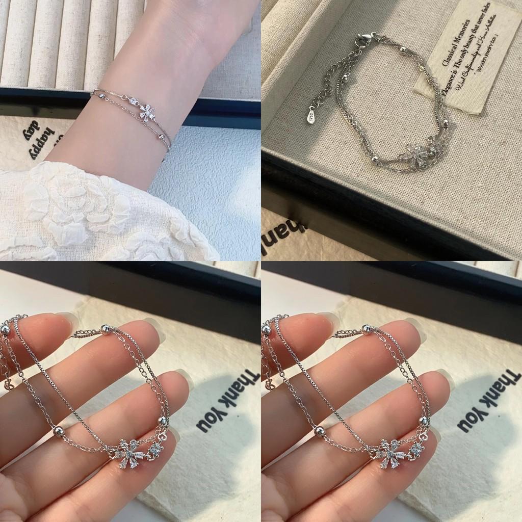 Delicate Sweet Flower Double Layer Bracelet For Women Perfect For Summer Fashion Trends