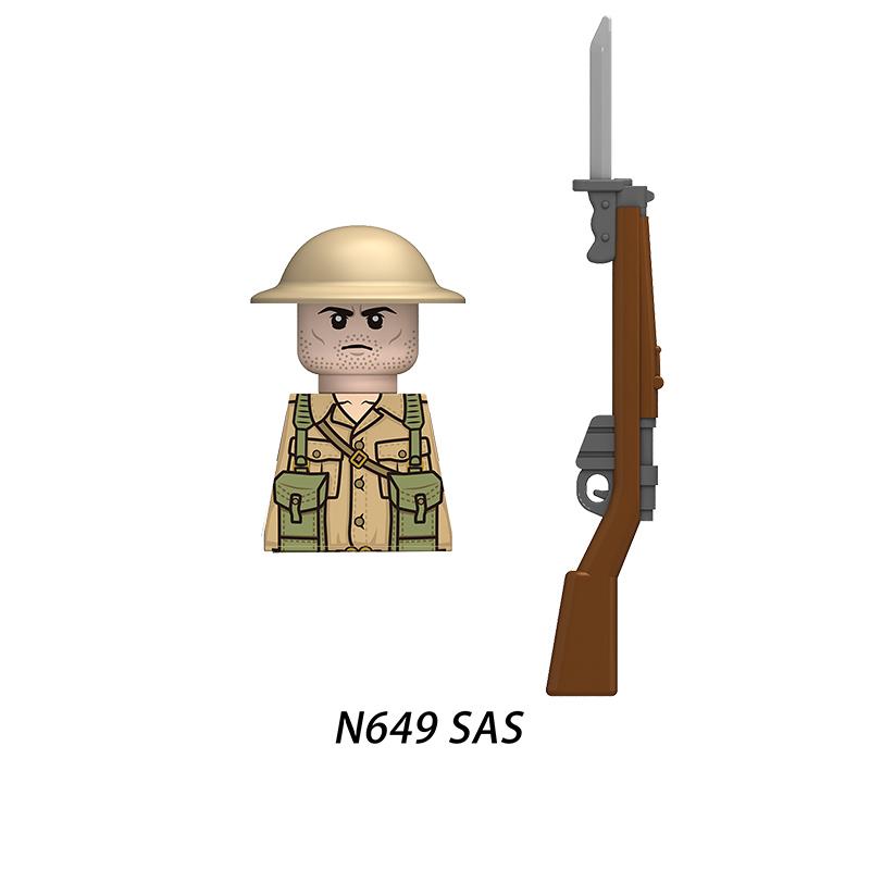 Military Affairs WW2 Britain Infantry Building Blocks Model Bricks Mini Action Toy Figures Toy Gift for Children