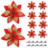 Handmade Artificial Christmas Flowers Shiny DIY Simulated Christmas Flower Multi-color Christmas Tree Accessories Event Layout