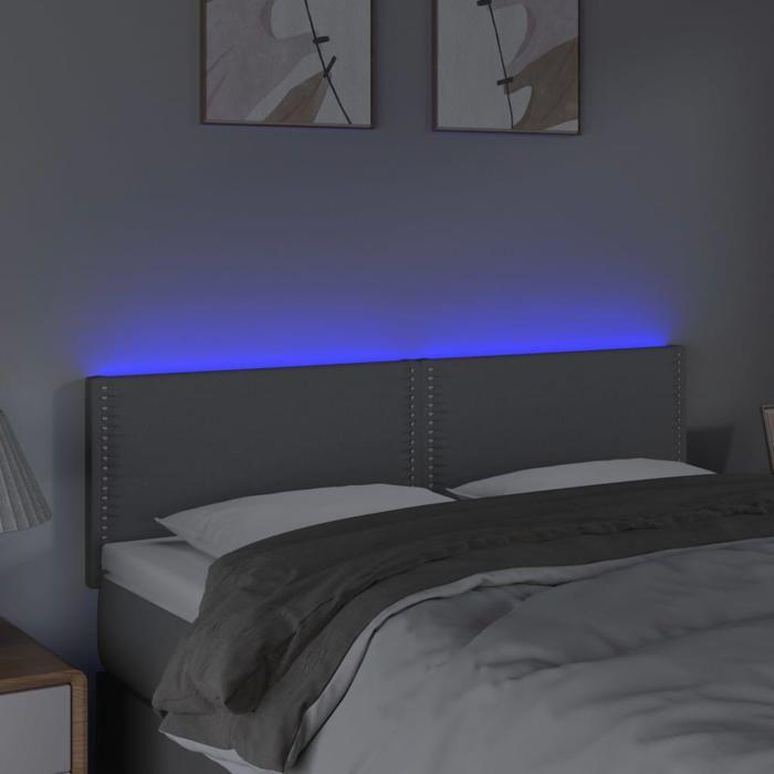 VidaXL Tête de Lit à LED Meuble de Chambre à Coucher Accessoire de Lit Double Tête de Cadre de Lit Intérieur Gris Clair 3121470