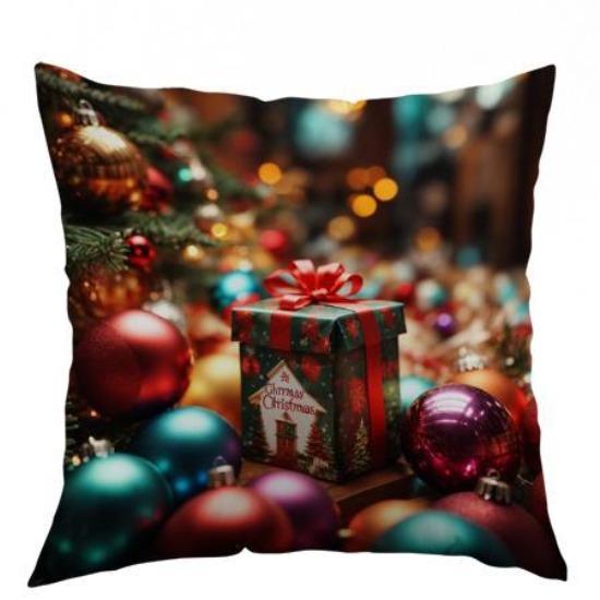 Christmas Pillow Cover Holiday Decoration Oil Painting Style Realistic Sofa Cushion Cover Bedroom Pillow
