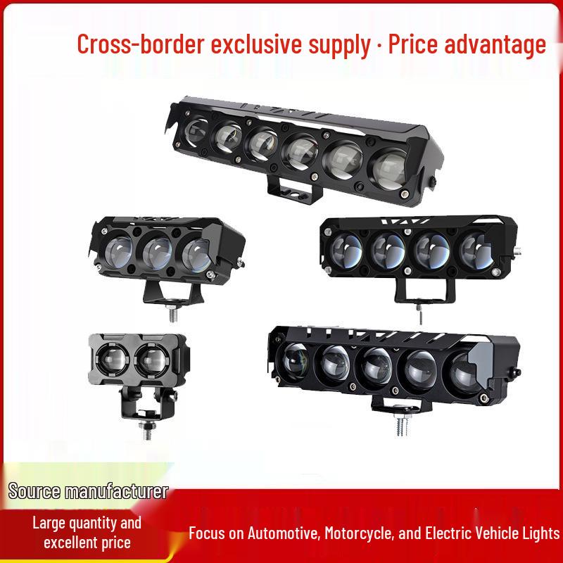 Двухцветная светодиодная фара для мотоцикла: Суперяркий ближний/дальний свет, желтый/белый 2 LEDs - Single