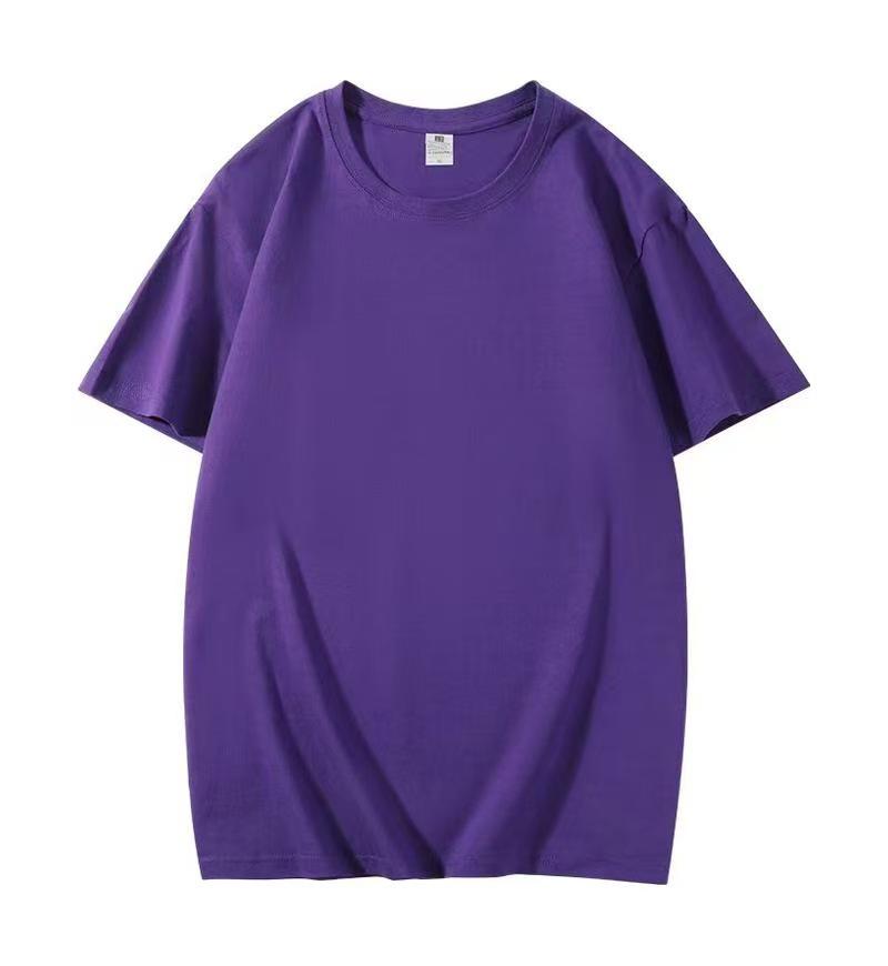 100% Pure Cotton Heavyweight 250g Solid Color Round Neck Casual Short Sleeve T-shirt
