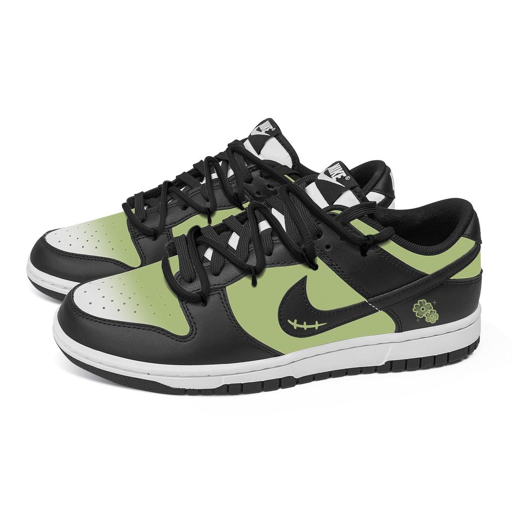 Nike Dunk Pine Branch Moon Slip Resistant Abrasion Resistant Low top Skateboard Shoes Unisex Black Green HF5441-100(Team529-)
