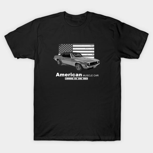 

Men Black Print T-shirt Camaro Ss 396 American Muscle Car 60S 70S Old Is Gold No-Cut Transfer Paper Print Cotton Tshirt 3XL чорний