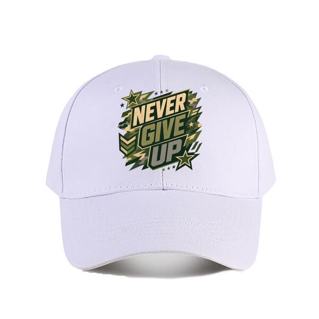 Never Give Up Military Motivation Baseball Cap Fashion Outdoor Sports Sunhat Unisex Snapback Cap Womens