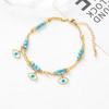 1 Set of Turquoise Inlaid Star Devil's Eye Lady's Ankle Chain Stainless Steel Plated 18K Gold Ankle Layered Chain Chain