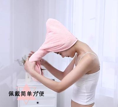Dubbeltjockt torrt hår Handduk Dubbla sidor Använd torrt hår mössa Mjuk mikrofiber badhattar för kvinnor Torrt hår Keps Lady Turban Head