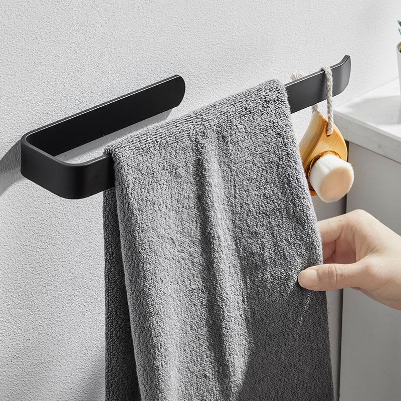 Porte-serviettes Espace Aluminium Sans Perçage Auto-Adhésif Salle de Bain Serviettes Papier Mouchoir Support de Rangement pour Cuisine Salle de Bain