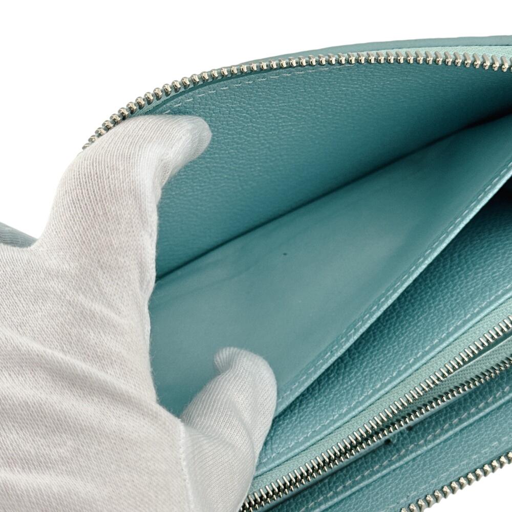 LOUIS VUITTON M12680 Zippy wallet Monogram Ann Platt leather Azure Frost Purse blue leather Used