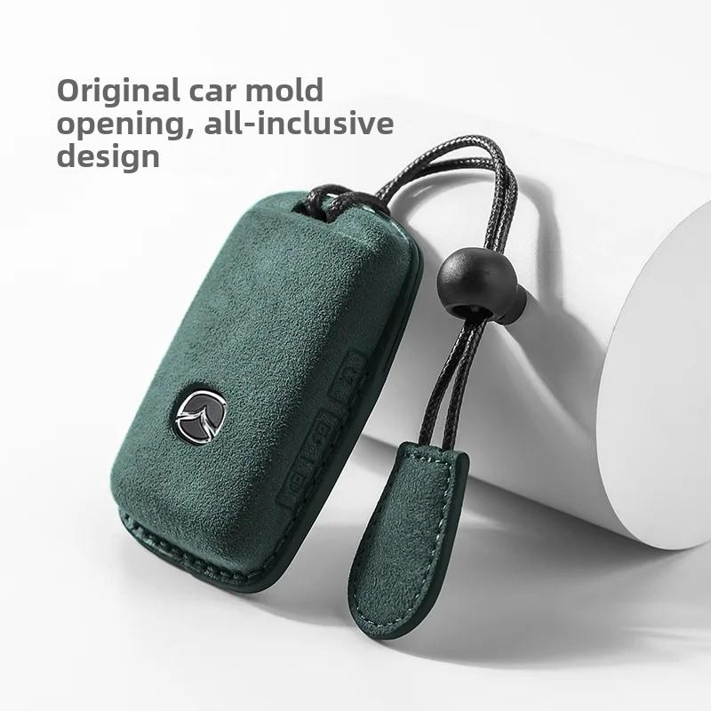 Mazda Car Key Cover Premium Leather Flip Key Case Compatible with Mazda 3 4 5 Models Auto Accessories Shell Buckle Bag