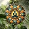 Metal Tin Art Lotus Meditation Wall Decor for Yoga Studio Home Office