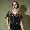 Bling Bling Sequins Poncho Coat Retro Flapper Shawl  Dress Decorative Shoulder