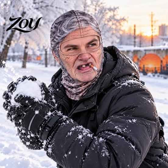 Group Photo Props Funny Realistic Face Ski Mask, Breathable Acrylic And Modal Full Winter Adventure Gear Balaclava, Windproof Headgear for Outdoor