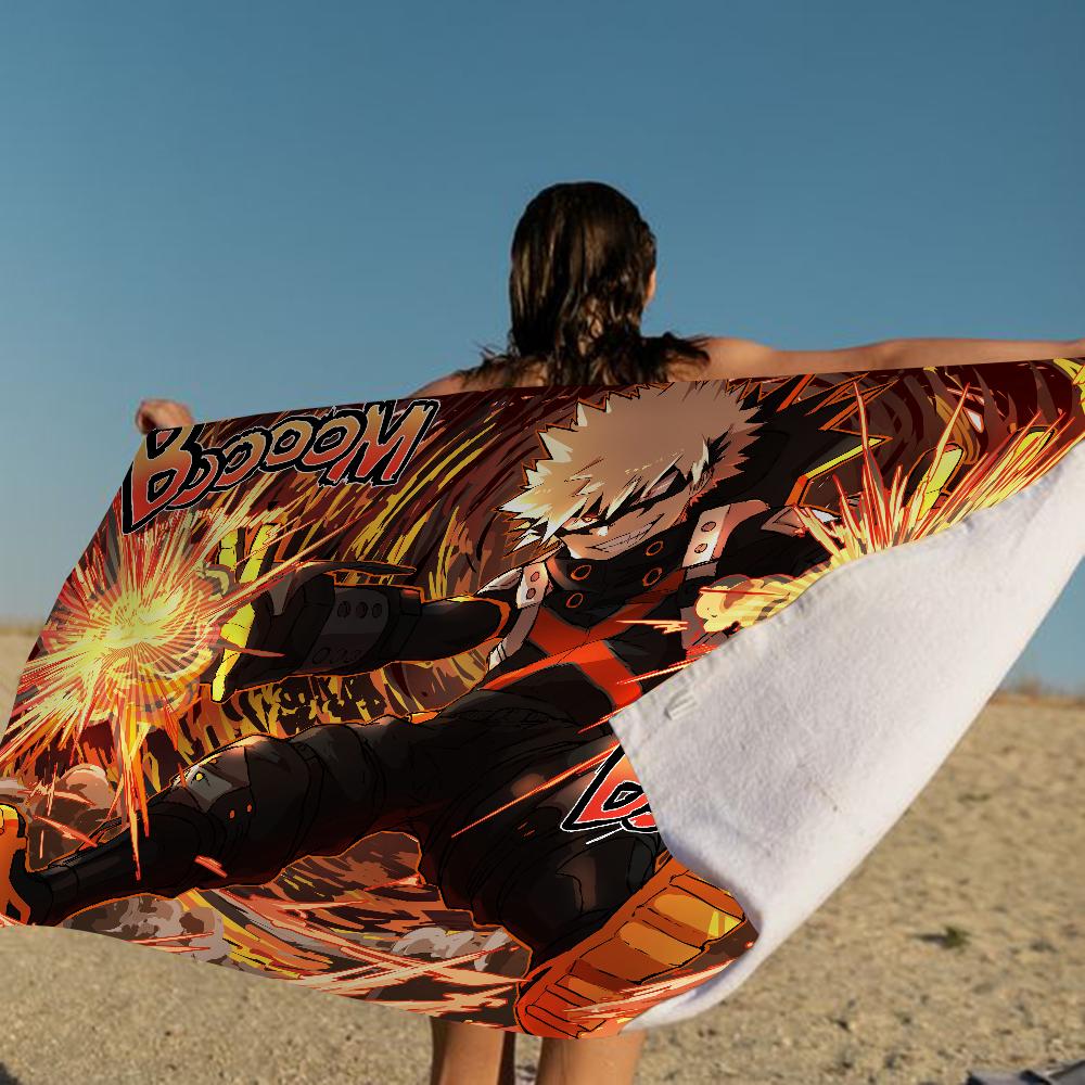 Bakugo Katsuki Beach Towel Colorful Bath Towels for Girl Microfiber Quick Dry Sand Free Beach Yoga Spa Gym Pool