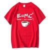 Men's T-shirt 100% cotton casual fun energy=milk+coffee print loose round neck summer short sleeved T-shirt