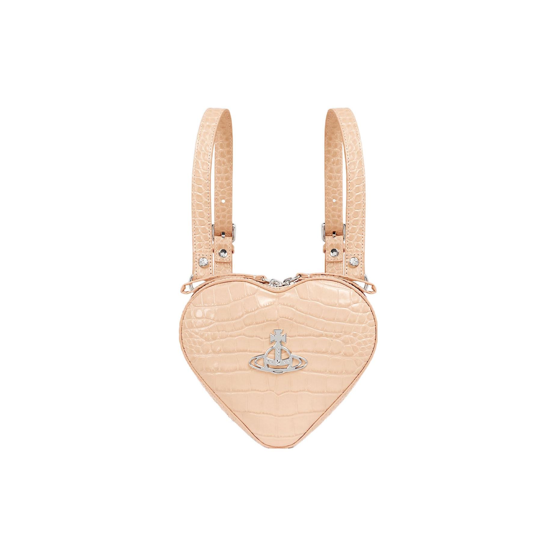 

VIVIENNE WESTWOOD Ella Saturn Logo Detachable Chain Strap Crocodile Pattern Mini Backpack Women Backpack Cream-Pink 43030072UL0039C402 Basic Set (Bag+Dust Bag)