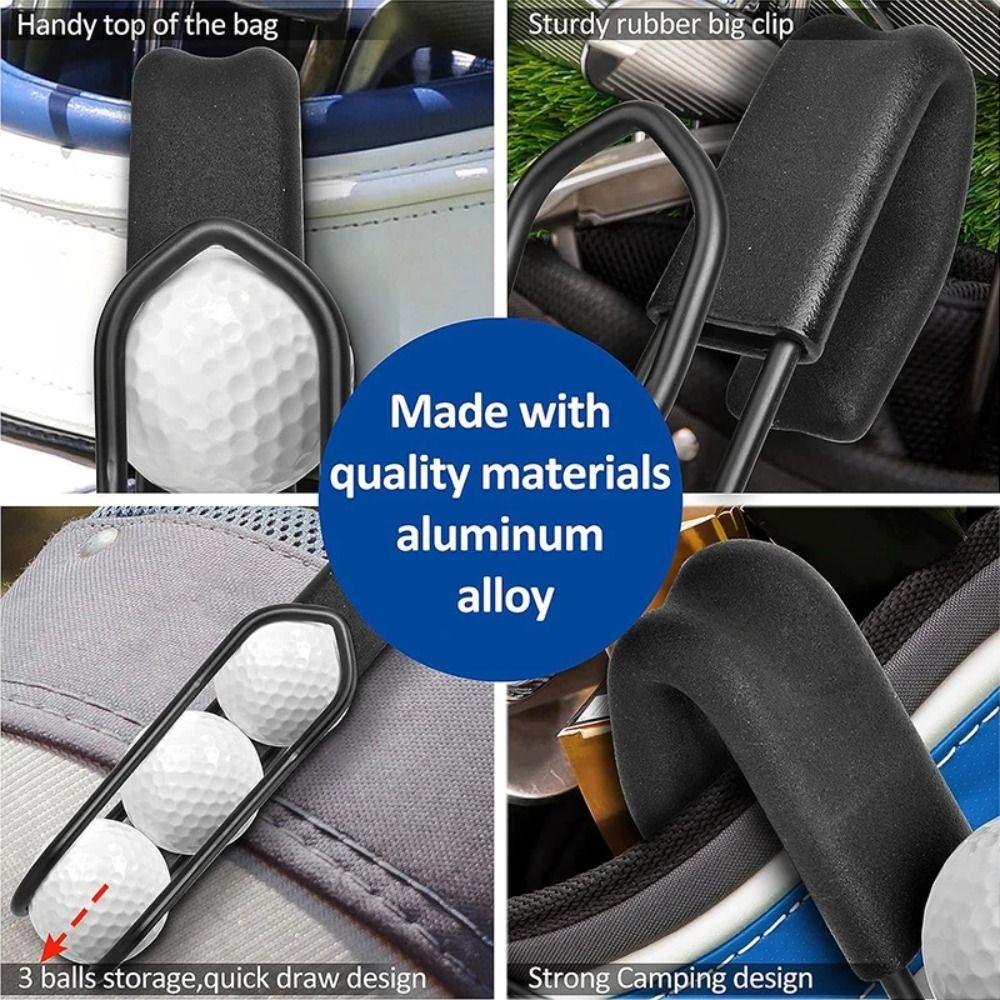 Aluminum Zinc Zinc Alloy Golf Ball Holder 3 Balls Ball Hanging Stand Compact Golf Ball Rack  Golf Cart